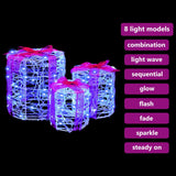 Decorazione Scatola Regalo 3 pcs Blu 20 x 20 x 21 cm Acrilico