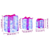 Decorazione Scatola Regalo 3 pcs Blu 20 x 20 x 21 cm Acrilico