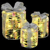 Decorazione Scatola Regalo con 60 LED 3 pcs Bianco caldo PET