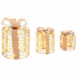 Decorazione Scatola Regalo con 60 LED 3 pcs Bianco caldo PET