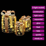 Decorazione Scatola Regalo con 60 LED 3 pcs Bianco caldo PET