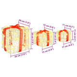 Scatola Regalo 3 pcs Bianco caldo 20 x 20 x 20 cm Acrilico