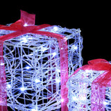 Scatola Regalo 3 pcs Bianco freddo 20 x 20 x 20 cm Acrilico