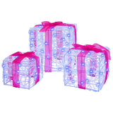 Scatola Regalo con 60 LED 3 pcs Blu 20 x 20 x 20 cm Acrilico