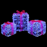 Scatola Regalo con 60 LED 3 pcs Blu 20 x 20 x 20 cm Acrilico