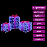 Scatola Regalo con 60 LED 3 pcs Blu 20 x 20 x 20 cm Acrilico