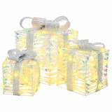Scatola Regalo 3 pcs Bianco caldo 20 x 20 x 20 cm PET