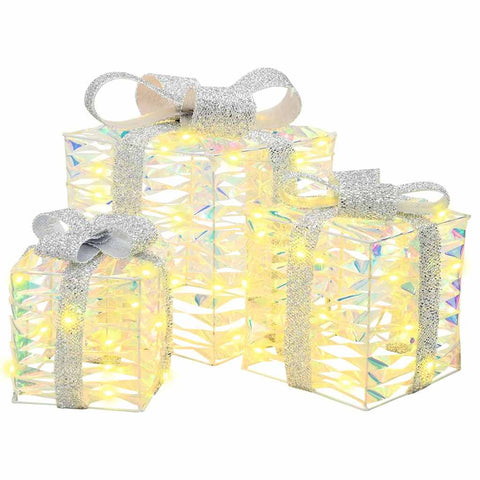 Scatola Regalo 3 pcs Bianco caldo 20 x 20 x 20 cm PET