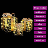 Scatola Regalo 3 pcs Bianco caldo 20 x 20 x 20 cm PET