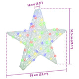 Stella 3D con 50 LED Multicolore 55 x 53.5 x 10 cm Acrilico