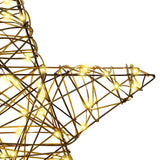 Stella 3D con 50 LED Bianco caldo 55 x 52.5 x 9 cm Rattan