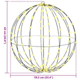 Palla con 192 LED Bianco caldo 60 cm Metallo