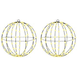 Palla con 192 LED 2 pcs Bianco caldo 40 cm Metallo