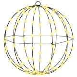 Palla con 192 LED 2 pcs Bianco caldo 40 cm Metallo