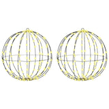 Palla con 320 LED 2 pcs Bianco caldo 50 cm Metallo