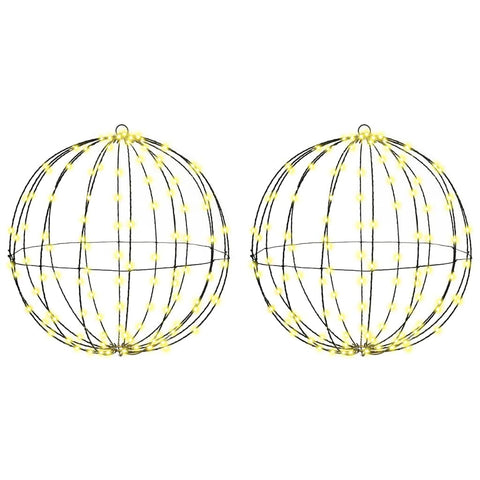 Palla con 320 LED 2 pcs Bianco caldo 50 cm Metallo