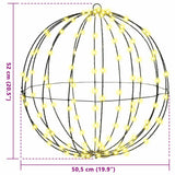 Palla con 320 LED 2 pcs Bianco caldo 50 cm Metallo