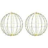 Palla con 384 LED 2 pcs Bianco caldo 60 cm Metallo