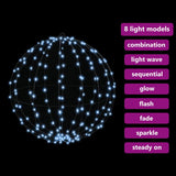 Palla con 192 LED Bianco freddo 60 cm Metallo