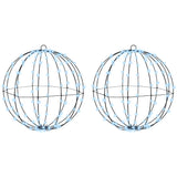 Palla con 192 LED 2 pcs Bianco freddo 40 cm Metallo