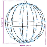 Palla con 192 LED 2 pcs Bianco freddo 40 cm Metallo