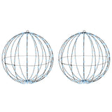 Palla con 384 LED 2 pcs Bianco freddo 60 cm Metallo