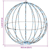 Palla con 384 LED 2 pcs Bianco freddo 60 cm Metallo