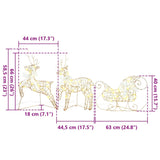 Renne LED con 60 LED 3 pcs Bianco caldo PET