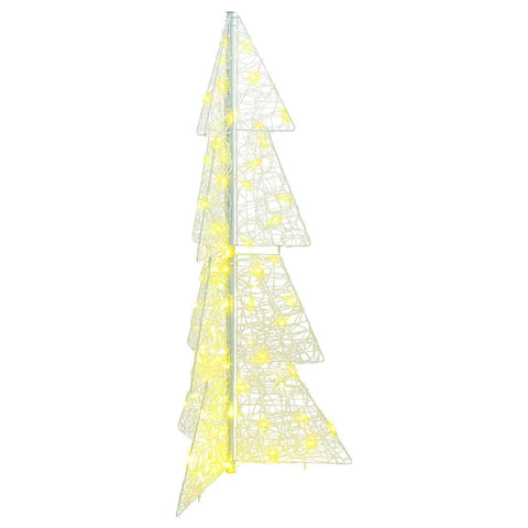 Albero di Natale con 100 LED Bianco caldo 120 cm Acrilico