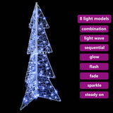 Albero di Natale con 100 LED Bianco Freddo 120 cm Acrilico