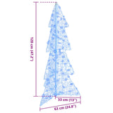 Albero di Natale con 100 LED Blu 120 cm Acrilico