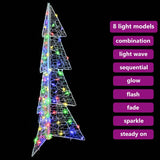 Albero di Natale con 100 LED Multicolore 120 cm Acrilico