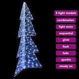 Albero di Natale con 160 LED Bianco Freddo 150 cm Acrilico