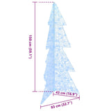 Albero di Natale con 160 LED Bianco Freddo 150 cm Acrilico