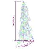 Albero di Natale con 160 LED Multicolore 150 cm Acrilico