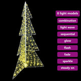 Albero di Natale con 240 LED Bianco caldo 180 cm Acrilico