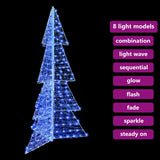 Albero di Natale con 240 LED Blu 180 cm Acrilico