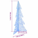 Albero di Natale con 240 LED Blu 180 cm Acrilico