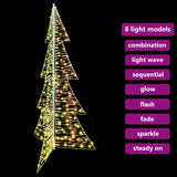 Albero di Natale con 240 LED Bianco caldo 180 cm PET