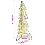 Albero di Natale con 100 LED Bianco caldo 120 cm Rattan