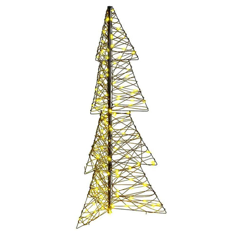 Albero di Natale con 160 LED Bianco caldo 150 cm Rattan