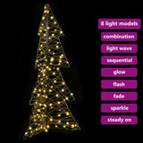 Albero di Natale con 160 LED Bianco caldo 150 cm Rattan