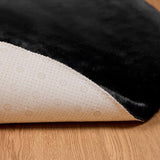 Tappeto in Pelliccia Sintetica di Coniglio Olite Nero  160 cm
