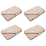 Coperta in Pelliccia di Coniglio Finta 4 pcs Beige 130 x 150 cm