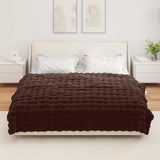 Coperta in Pelliccia di Coniglio Finta 4 pcs Cammello