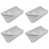 Coperta in Pelliccia di Coniglio Finta 4 pcs Grigio