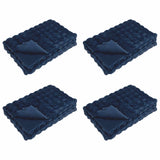 Coperta in Pelliccia di Coniglio Finta 4 pcs Blu Marino