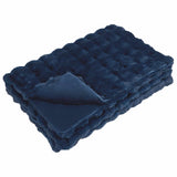 Coperta in Pelliccia di Coniglio Finta 4 pcs Blu Marino