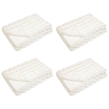 Coperta in Pelliccia di Coniglio Finta 4 pcs Bianco