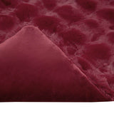 Coperta in Pelliccia di Coniglio Finta 4 pcs Rosso Bordeaux